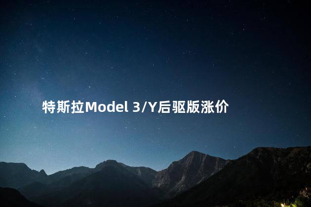 特斯拉Model 3/Y后驱版涨价